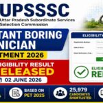 UPSSSC Assistant Boring Technician Result 2026 Released – Check Eligibility Status