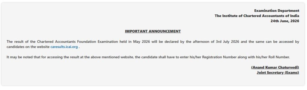 CA Foundation Result 2026 to Be Released on July 3; Check full details here 2 CA Foundation Result 2026