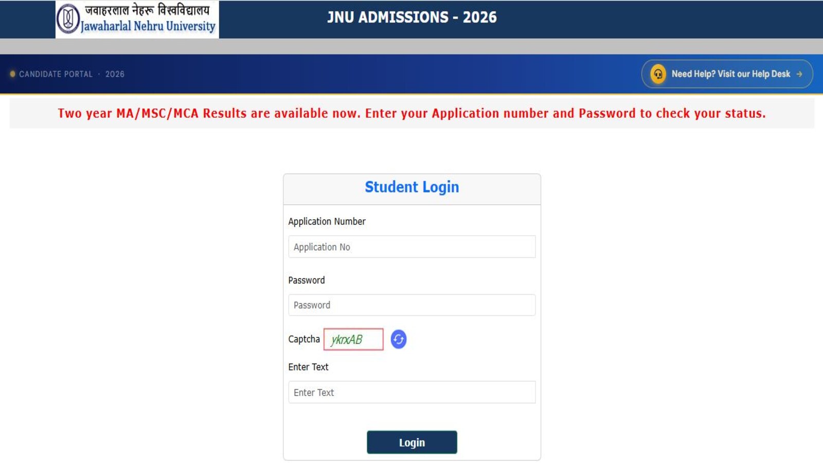 JNU Admissions 2026 Result OUT for MA, MSc & MCA; First Merit List Released