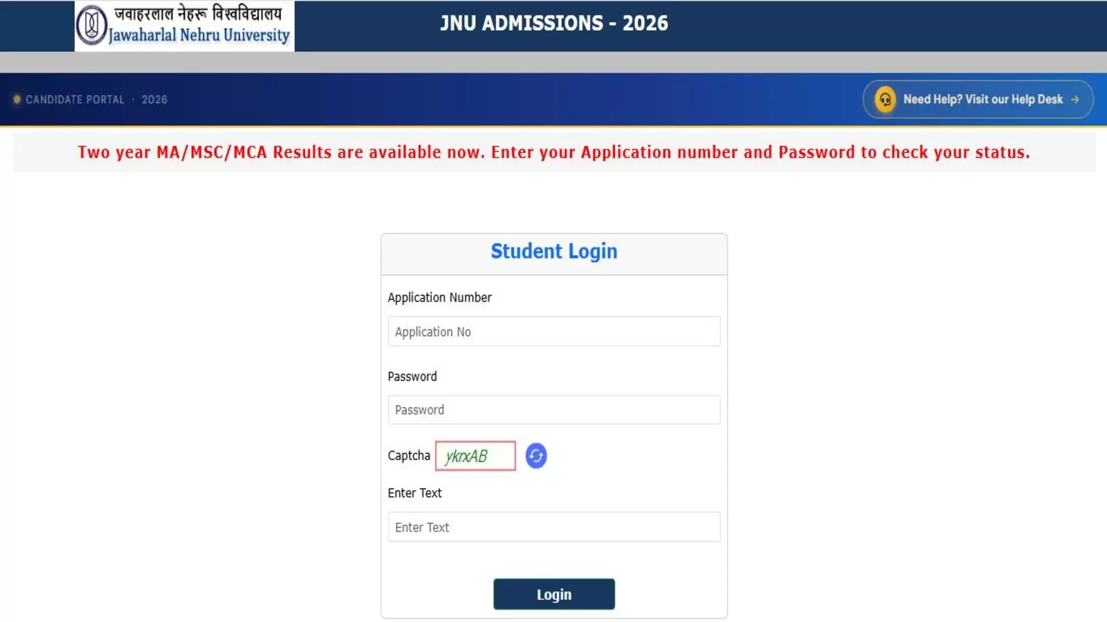 JNU Admissions 2026 Result OUT for MA, MSc & MCA; First Merit List Released