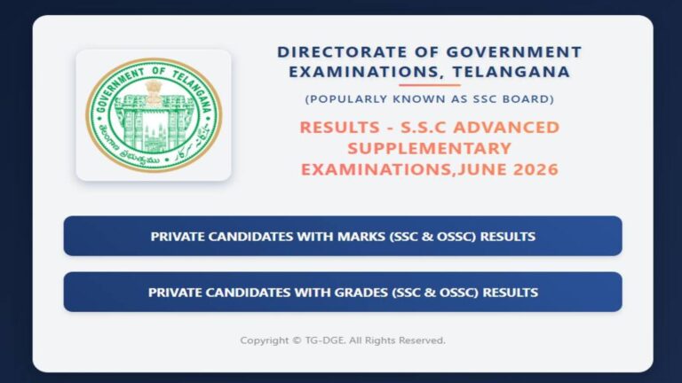 TS SSC Supplementary Results 2026 announced at bse.telangana.gov.in
