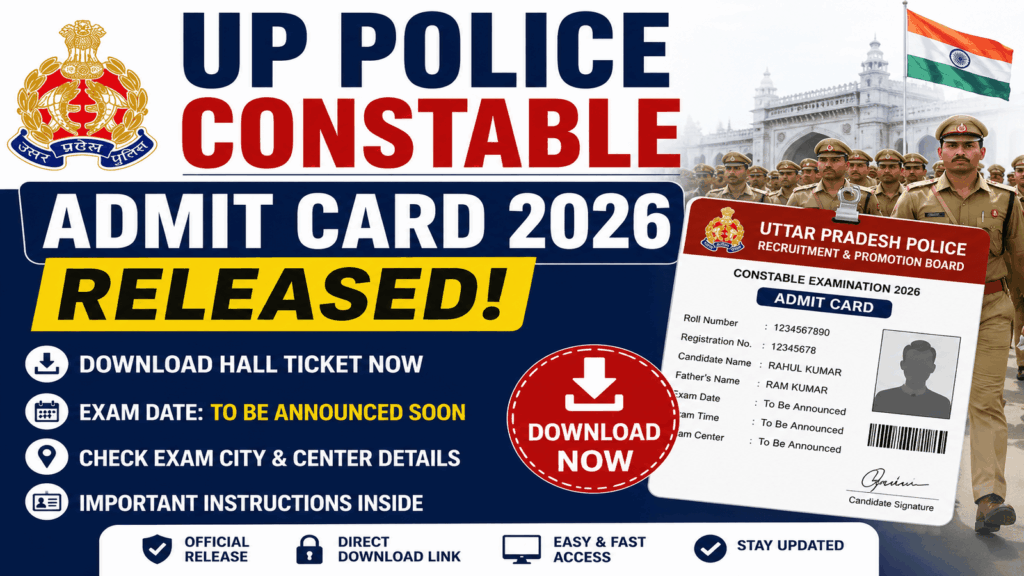 UP Police Constable Admit Card 2026 Released, Download Hall Ticket @ uppbpb.gov.in