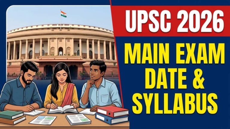 UPSC Main Exam Date 2026, Syllabus, Time Table, Schedule, with Latest Update
