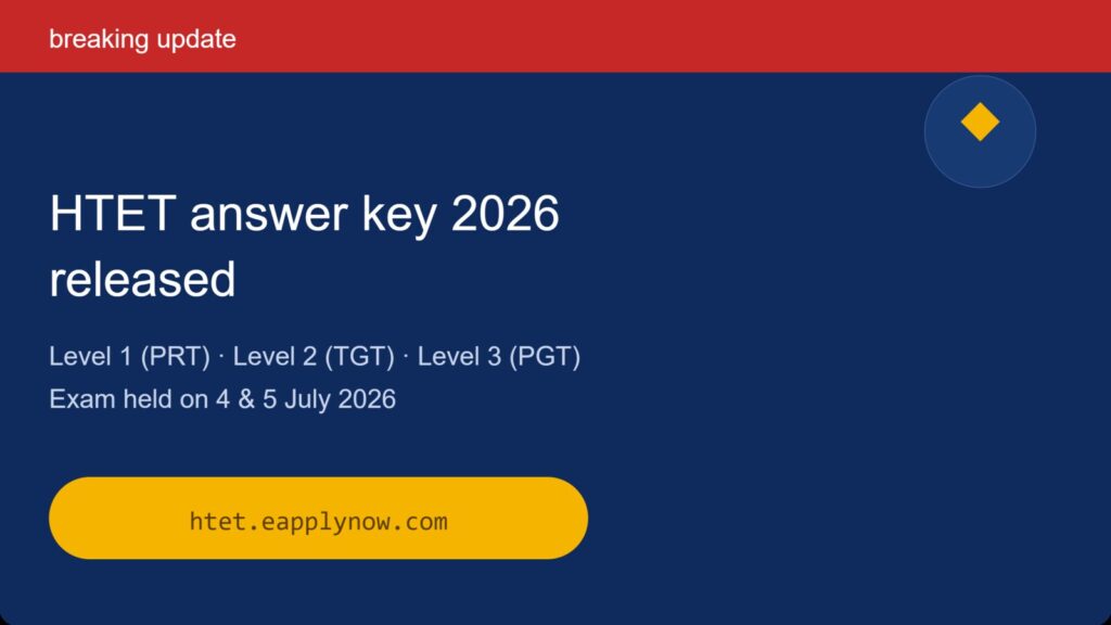 HTET Answer Key 2026 Released: Download PDF & Raise Objections 2 HTET Answer Key 2026