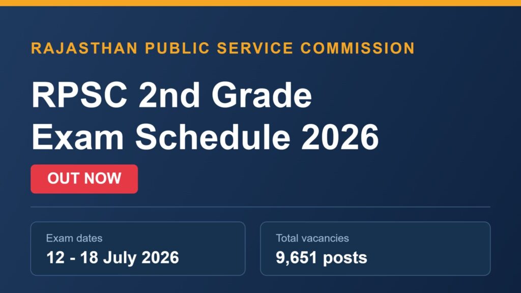 RPSC 2nd Grade Exam Schedule 2026: Check Subject-wise Exam Dates & Complete Timetable 2 RPSC 2nd Grade Exam Schedule 2026