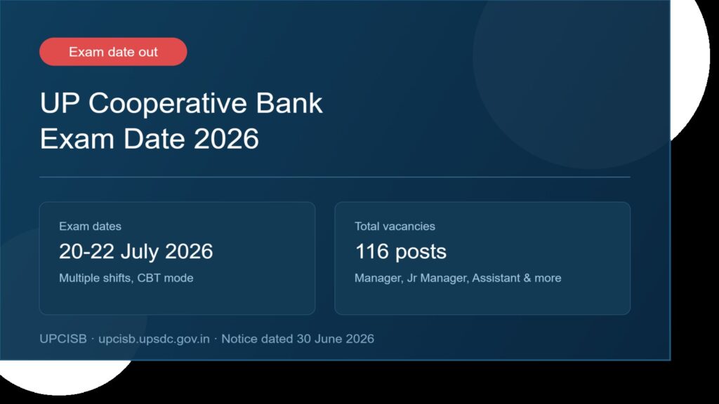 UP Cooperative Bank Exam Date 2026 OUT: Check Schedule & Admit Card Updates 2 up cooperative bank exam date 2026