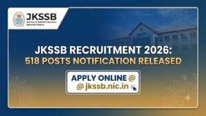 JKSSB Recruitment 2026 Notification Out for 518 Vacancies at jkssb.nic.in