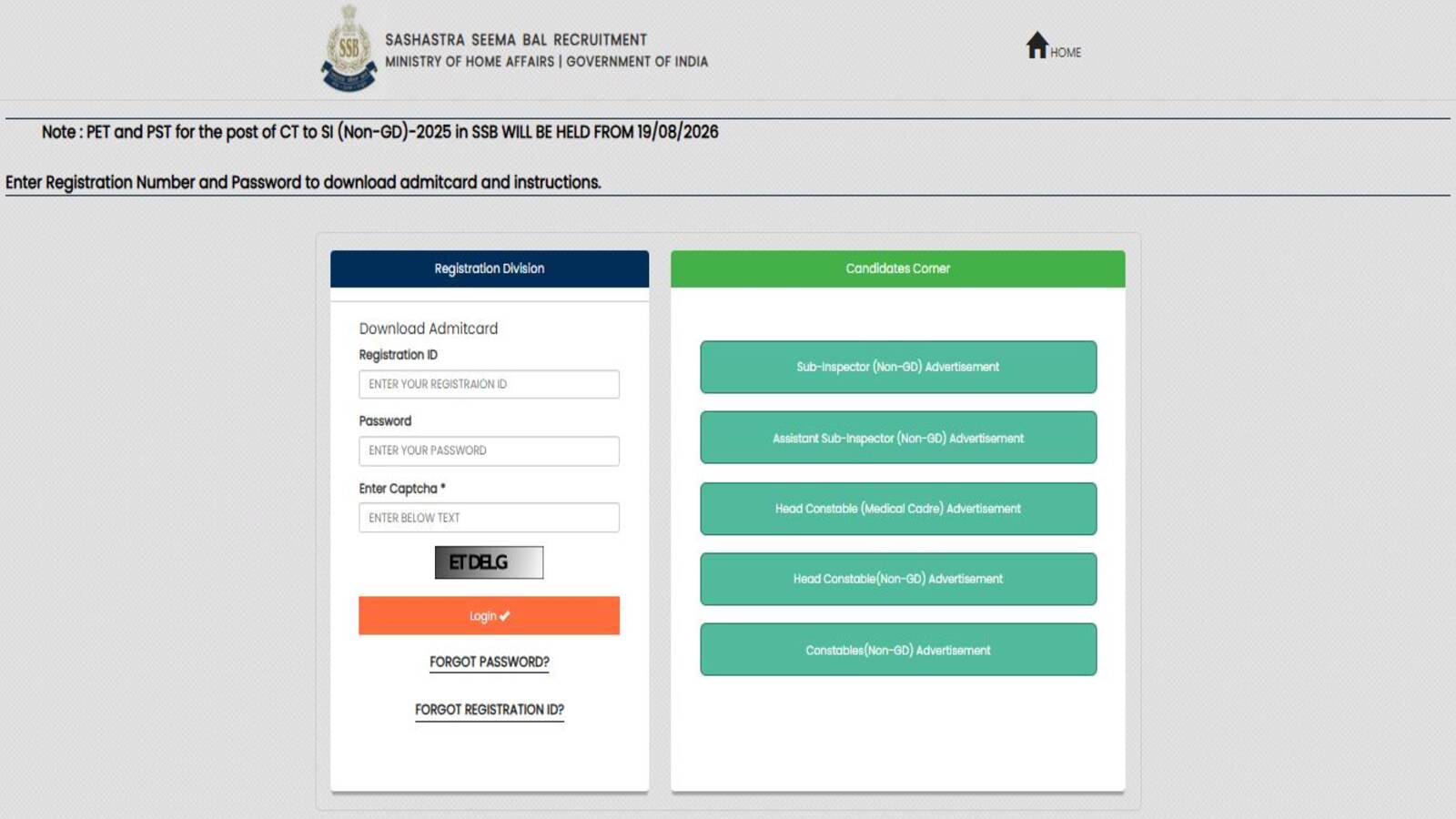 SSB Physical Test Admit Card 2026 Released @recruitment.ssb.gov.in